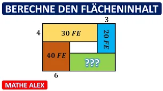 Berechne den Flächeninhalt | Rechteck | zusammengesetzte Fläche | Geometry | Geometrie | Mathe Alex