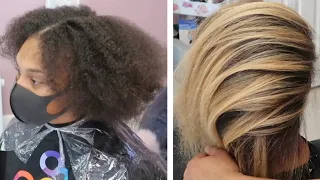 New Client Blonde Balayage | Balayage on Natural Hair | Balayage on Curly Hair | Cassandra Olivia