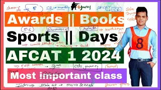 Awards || Books || Important Days || Sports based Questions for AFCAT 1 2024. || AFCAT 2024 GK.
