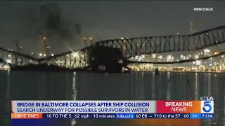 Video shows cargo ship collided with Baltimore bridge, causing collapse