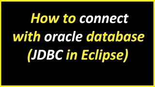 How to connect with oracle database (JDBC in Eclipse)