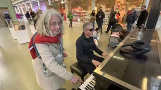 Ragtime Madness At A Public Piano