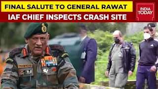 India Pays Tribute To General Bipin Rawat, IAF Chief Marshal VR Chaudhari Visits Chopper Crash Site