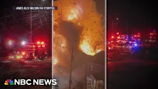 Massive home explosion in Arlington, Virginia during SWAT standoff