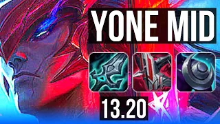 YONE vs RENEKTON (MID) | 67% winrate, 10/3/7, Dominating | KR Grandmaster | 13.20