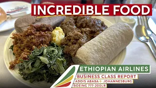 ETHIOPIAN AIRLINES 777 Business Class 🇪🇹⇢🇿🇦【4K Trip Report Addis Ababa to Johannesburg】GREAT Food!