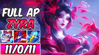 S+ BLOOD MOON ZYRA FULL AP GAMEPLAY | HOW TO PLAY ZYRA | Best Build & Runes S14 | League of Legends