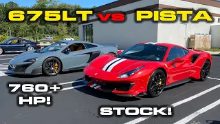 Ferrari Pista vs Tuned 760+ HP McLaren 675LT