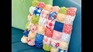 Remember the puff quilt? Turn it into a pillow! Here's how...