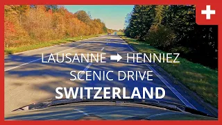 Scenic drive in Switzerland I from Lausanne to Henniez with autumn colors I Vaud I 4K I 2021