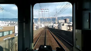 【最初は奈良線急行と並走し緩行列車の合間をぬいながら快走する大阪線急行　鶴橋～河内国分】