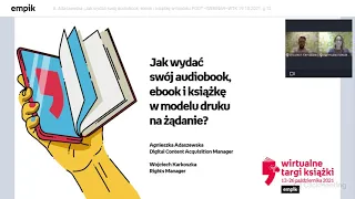 „Jak wydać swój audiobook, ebook i książkę w modelu POD?” – WEBINAR – Wirtualne Targi Książki