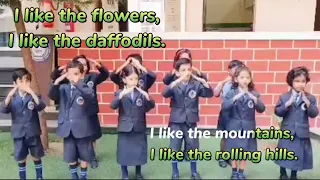 I like the flowers rhymes action song || karoke and lyrics