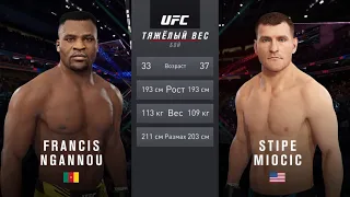 1/2 ГРАН-ПРИ ЗА ТИТУЛ В ТЯЖЕЛОМ ВЕСЕ - ФРЭНСИС НГАННУ VS СТИПЕ МИОЧИЧ UFC 4 CPU VS CPU