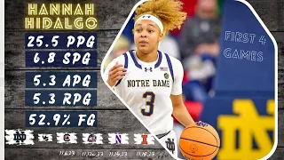 Hannah Hidalgo: First Four Games of Notre Dame Career | 11/6/23 - 11/18/23)