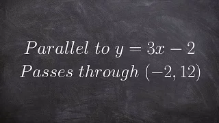 Write the equation of a line parallel to another through a point