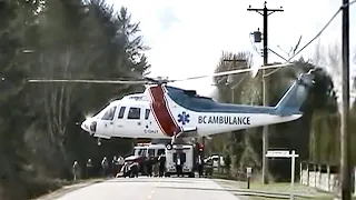 Helicopter Hits Power Lines