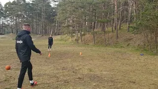 Markuss Maksimuss Alpēns individual training and with profesional football coach Jānis Segliņš.