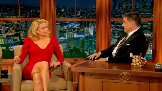 Laurie Holden Dressed in Red Seduces Craig Ferguson with those Sexy Legs (The Late Late Show)