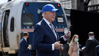 All aboard! Joe Biden celebrates 50th anniversary of Amtrak rail network