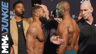 UFC 235: Tyron Woodley vs  Kamaru Usman staredown