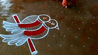 Margazhi madham brids kolam|2023 newyearkolam|9X5 dots beautifulkolam|Supermuggulu|newyearmuggulu