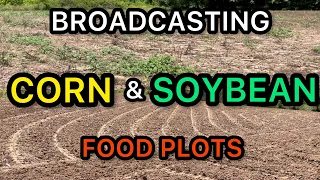 BROADCASTING A CORN & SOYBEAN FOOD PLOT FOR DEER HUNTING