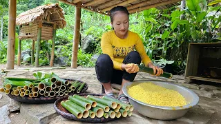 Harvesting bamboo - How to make lam rice from bamboo tubes goes to the market sell | Ly Thi Tam
