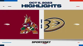 NHL Pre-Season Highlights | Coyotes vs. Ducks - October 5, 2023