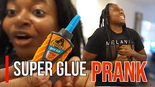 Super Glue PRANK on my Girlfriend !! | LESBIAN COUPLE #prank #challenge #foodie #pranks