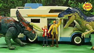 BATTLE AT BIG ROCK JURASSIC WORLD!! Allosaurus Vs Nasutoceratops  Mattel Dinosaur Toys Unboxed