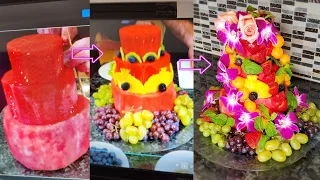 Healthy Fruit Platter | Party Fruit Tower | DIY Edible Arrangement for Parties/ Fruit Cake