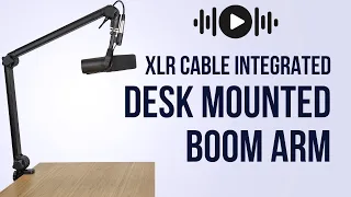 Gator Frameworks Deluxe 3000 Series Desk-Mounted Broadcast Microphone Boom Arm Integrated XLR Cable