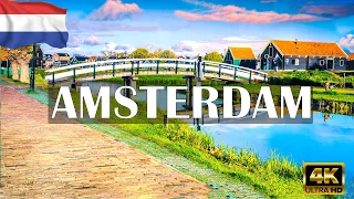 FLYING OVER AMSTERDAM(4K UHD) - Relaxing Music Along With Beautiful Nature Videos - 4K Video UHD