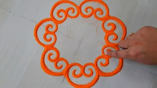 Very easy rangoli design / satisfying rangoli art  / Rangoli video