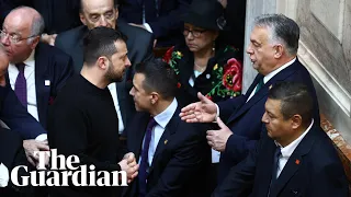 Ukraine's Zelenskiy filmed having intense conversation with Hungary's Orbán