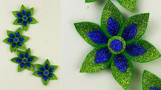 How to make flower with glitter foam sheet | Flowers making  |  DIY crafts