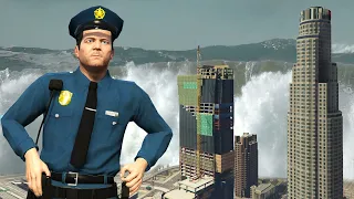 GTA 5 - PLAYING as THE POLICE in a TSUNAMI!