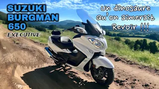 ESSAI SUZUKI BURGMAN 650 EXECUTIVE 2019, UN DINOSAURE? UN GT? UN SCOOTER? UN BURGMAN 650, TEST