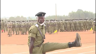 Police trainees Parade match off the stage at Kabalye Training School