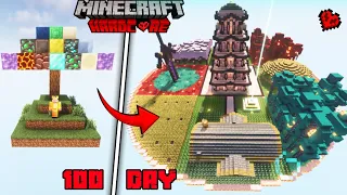 I Survived 100 Days in All Block Tree in Minecraft (Hindi)