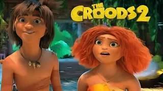 An orphan isolated in nature meets a girl who turns his life upside down 😍/ movie the croods 2