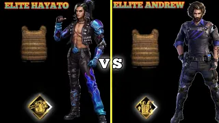 Elite Andrew vs Elite Hayato skills and Ability Test Free Fire
