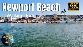 [4K] Newport Beach, California Walking Tour - WITH CAPTIONS