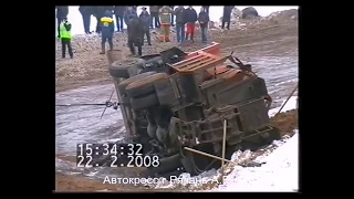 Автокросс Русская зима 2008  Переворот Камаза