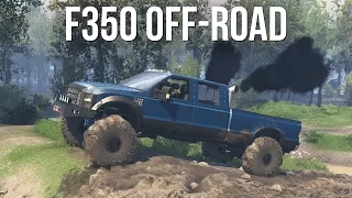 INSANE LIFTED FORD F-350 OFF-ROAD 4x4! MUDDING & EXPLORING (Spin Tires Mods)