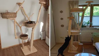 🛠️🐱 Liebevoller Kratzbaum selbst gebaut! Günstige Anleitung 👉 #KatzenfreundDIY #SparenMitKatzen