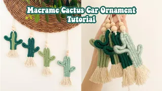 Macrame Cactus Wall Hanging TUTORIAL | DIY yarn cactus decoration | STEP BY STEP | WeaveyStudio