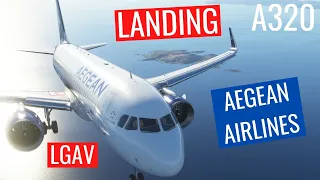 MSFS 2020 - A320 - AEGEAN AIRLINES LANDING IN LGAV