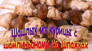 Шашлык Из Курицы с Шампиньонами на Шпажках  Рецепт